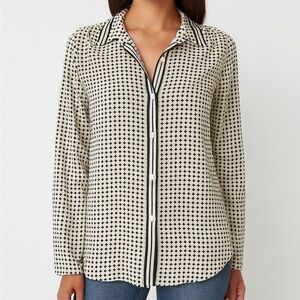 Max Studio Monochrome Patterned Blouse Women’s Black and White Size M